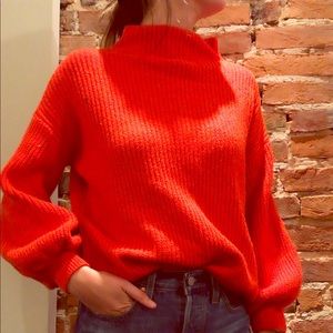 Red Mock Neck Sweater